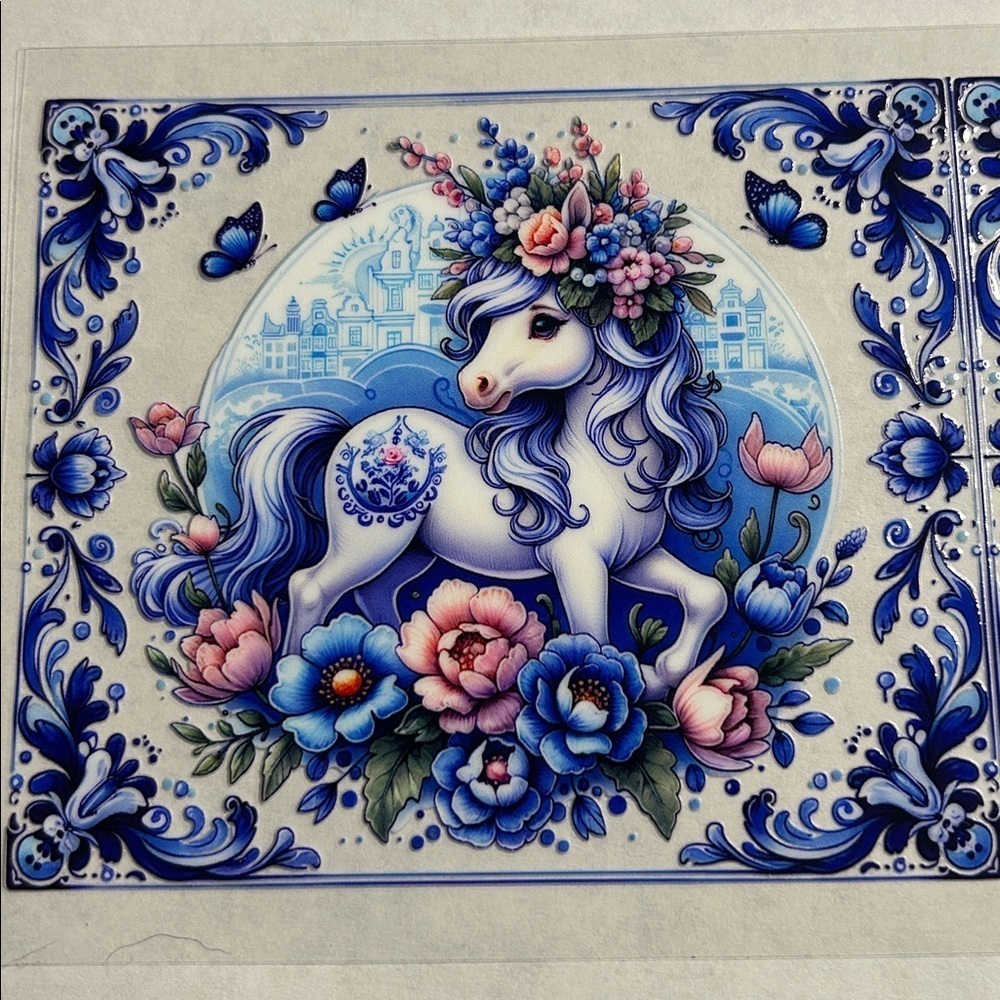 Ornate Unicorn Cup Decal 251